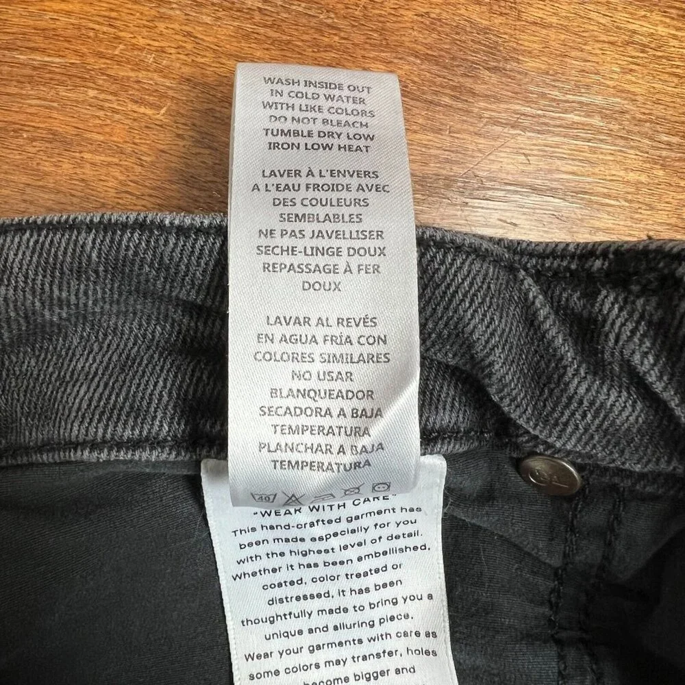 GOOD‎ AMERICAN Jeans Womens 12 /31 Black Gray Good Classic Distressed Skinny